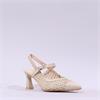 Hispanitas Giorgia Woven Slingback Heel - Cream